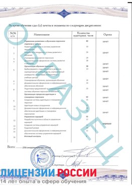 Образец приложение к диплому (страница 2) Забайкальск Профессиональная переподготовка сотрудников 